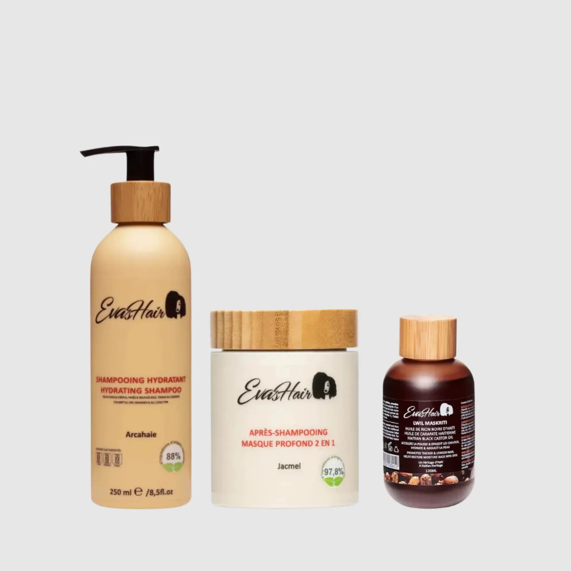 EvasHair - Trio Wash Day à l'Huile de Ricin Noire – EvasHair - Gakou