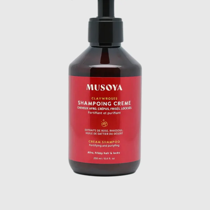 shampoing musoya clay’n’roses purifiant pour cheveux afro